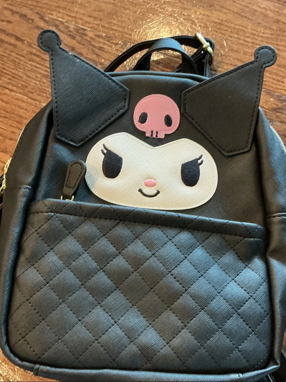 Sanrio Kuromi Black Quilted Mini Backpack